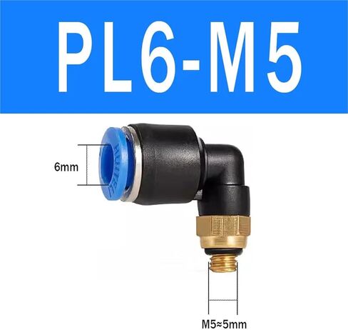 PL Pneumatic Quick Connector Threaded Elbow PL6-01/8-02/8-04/10-02/12-03 Hose Air Fitting 1Pcs(PL10-01) in Saudi Arabia