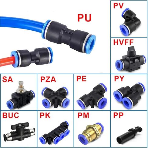 أنبوب موصل أنبوب هواء يركض سريع الضغط في البلاستيك خرطوم 4-12mmpv pe pu py الموصلات 1pcs (Py ، OD 10mm) in Saudi Arabia