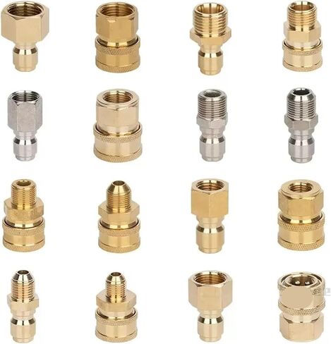 M14 M18 M22 Quick Connector High Pressure Quick Coupling For Car Washer Water Gun Adapter 1Pcs(M18 Female-G(Brass)) in Saudi Arabia