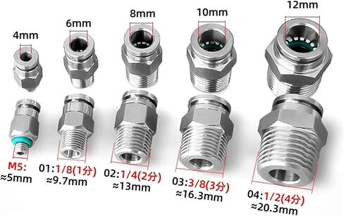 الكمبيوتر الشخصي الخارجي للذكور الهوائية الاقتران السريع 1/8 "1/4" 3/8 "1/2" موصل أنابيب خرطوم القصبة الهوائية 1PCs (6-04،304PL) in Saudi Arabia
