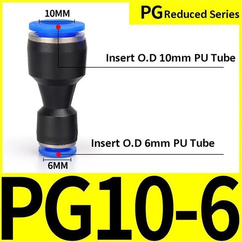 موصلات بلاستيكية PU PG 4-10MM أنبوب خرطوم الماء الضغط في موصل سريع للهواء 1PCs (PU16) in Saudi Arabia