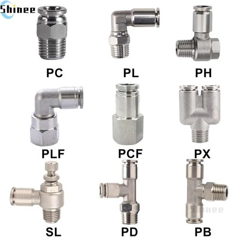 الموصل الهوائي المعدني PC/PCF/PL/PLF/SL/PB/PX/PH/PD 4-8MM مؤشر ترابط 1/8 1/4 3/8 تركيبات خرطوم 1PCs (4-01 (4MM-1L8) ، PCF) in Saudi Arabia