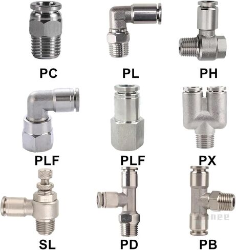 الموصل الهوائي المعدني PC/PCF/PL/PLF/SL/PB/PX/PH/PD 4-8MM مؤشر ترابط 1/8 1/4 3/8 تركيبات خرطوم 1PCs (4-01 (4MM-1L8) ، PCF) in Saudi Arabia