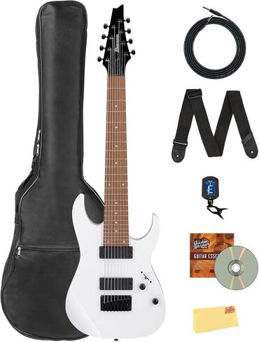Ibanez RG450DXB RG جيتار كهربائي قياسي - حزمة بيضاء مع حقيبة أزعج ، موالف ، حزام ، كابل ، قرص DVD التعليمي أوستن بازار ، وقطعة تلميع in Saudi Arabia