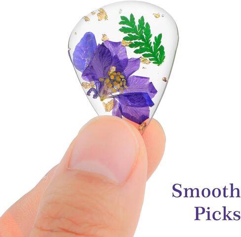 3Pcs Guitar Pick Flower, Dried Flower Resin Guitar Plectrums Heavy Handmade Colorful Guitars Plectrums for Bass Electric Acoustic Ukulele, Triangle in Saudi Arabia