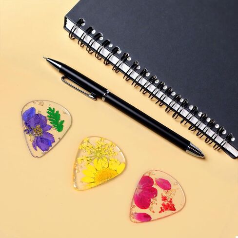 3Pcs Guitar Pick Flower, Dried Flower Resin Guitar Plectrums Heavy Handmade Colorful Guitars Plectrums for Bass Electric Acoustic Ukulele, Triangle in Saudi Arabia