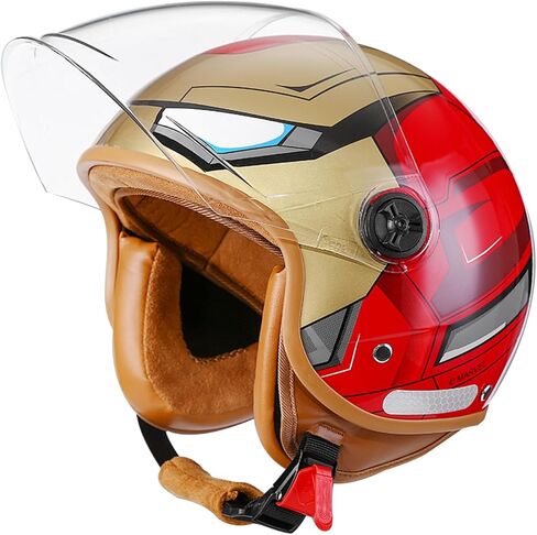 Youth & Kids Gift Retro Electric Motorcycle 3/4 Half Helmet,Toddler Cute 3/4 Open Face Motorcycle Half Helmet,DOT Approved,Boys Girls Go-Kart Dirt-Bike Street Scooter Vespa ATV Helmet in Saudi Arabia