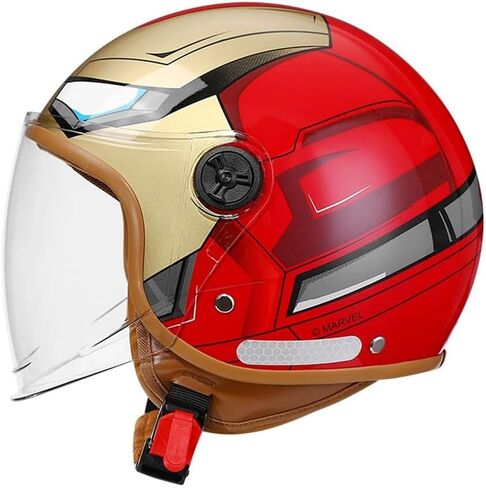Youth & Kids Gift Retro Electric Motorcycle 3/4 Half Helmet,Toddler Cute 3/4 Open Face Motorcycle Half Helmet,DOT Approved,Boys Girls Go-Kart Dirt-Bike Street Scooter Vespa ATV Helmet in Saudi Arabia