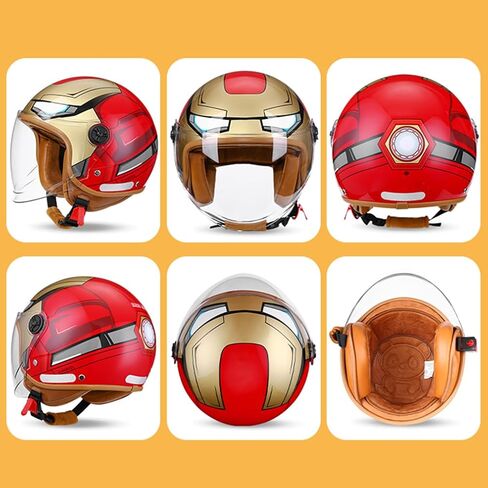 Youth & Kids Gift Retro Electric Motorcycle 3/4 Half Helmet,Toddler Cute 3/4 Open Face Motorcycle Half Helmet,DOT Approved,Boys Girls Go-Kart Dirt-Bike Street Scooter Vespa ATV Helmet in Saudi Arabia