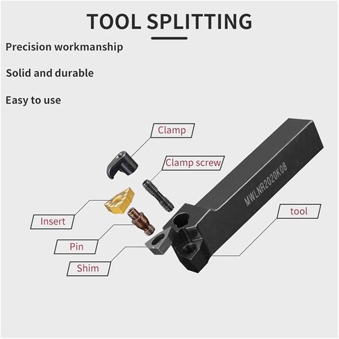 1pc MWLNR2020 MWLNR1616 MWLNR2525 External Turning Tool Holder WNMG0804 Carbide Inserts Lathe Bar CNC Cutting Tools Set(WNMG080408-TM JC700,MWLNL2020K08) in Saudi Arabia