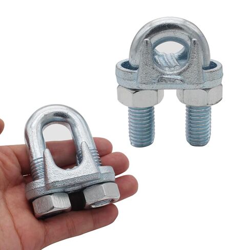 5/8 Inches Wire Rope Clamp,Heavy Duty Wire Rope Cable Clip Clamp,Zinc Plated Wire Rope Clips 2 Pcs (M15) in Kuwait