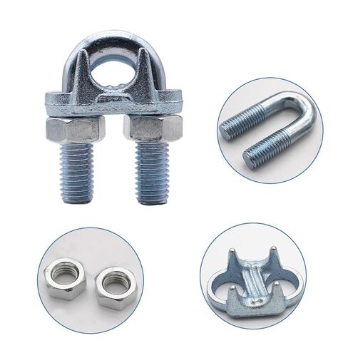 5/8 Inches Wire Rope Clamp,Heavy Duty Wire Rope Cable Clip Clamp,Zinc Plated Wire Rope Clips 2 Pcs (M15) in Kuwait