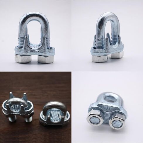 5/8 Inches Wire Rope Clamp,Heavy Duty Wire Rope Cable Clip Clamp,Zinc Plated Wire Rope Clips 2 Pcs (M15) in Kuwait