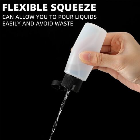 Honeydak 40 Pack 2 Oz Plastic Squeeze Bottles with Black Flip Top Caps ، زجاجات الطلاء الفارغة لخلط الطلاء ، مطهر يدوي ، سوائل ، شامبو ، غسول ، زيوت أساسية in Saudi Arabia