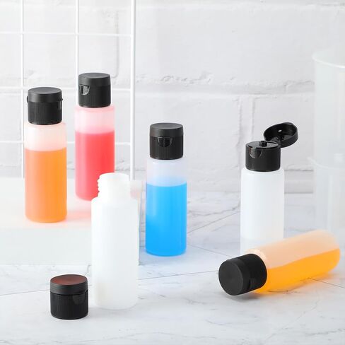 Honeydak 40 Pack 2 Oz Plastic Squeeze Bottles with Black Flip Top Caps ، زجاجات الطلاء الفارغة لخلط الطلاء ، مطهر يدوي ، سوائل ، شامبو ، غسول ، زيوت أساسية in Saudi Arabia