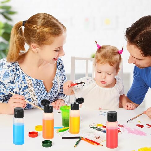 Honeydak 40 Pack 2 Oz Plastic Squeeze Bottles with Black Flip Top Caps ، زجاجات الطلاء الفارغة لخلط الطلاء ، مطهر يدوي ، سوائل ، شامبو ، غسول ، زيوت أساسية in Saudi Arabia