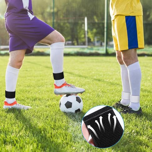 4pcs shin staw stoccer للشباب البالغين ، حاملي حرس شين خفيف الوزن وقابل للتعديل ، حراس الكاحل لركل الكرة ، الجري ، ركوب الدراجات ، بالأبيض والأسود in Saudi Arabia