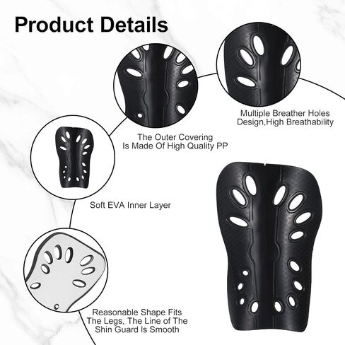 2 Pair Soccer Shin Guards, Lightweight and Breathable Shin Pads Shin Guards Soccer Football Calf Protective Gear Cushion Reduce Shocks Football Gear Shin Pads for Men Women Teens Kids in Saudi Arabia