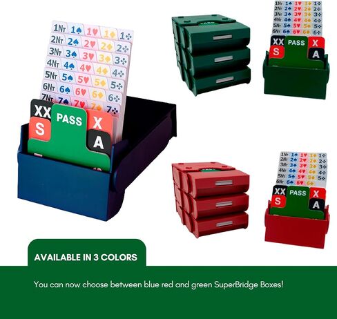 Baron Barclay - Super Bridge Boxes - مجموعة من 4 أجهزة مزايدة مع بطاقات تقديم العطاءات البلاستيكية (Navy Blue) in Kuwait
