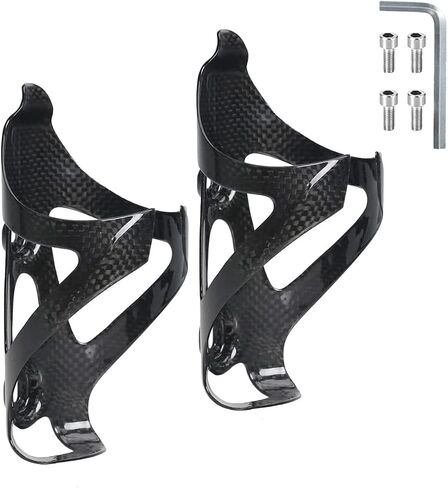 KABON Bike Water Bottle Holder, Lightweight 3K Carbon Fiber Bicycle Drink Water Bottle Cages for Road Mountain Bike Cycling Accessories - Pack of 2 in Saudi Arabia
