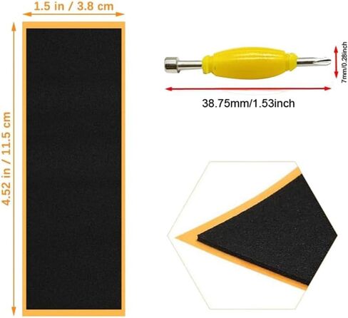 12 Pack Fingerboard Grip Tape Sticky Foam Sticker Replacement + Screwdriver Tool Nut Driver Replacement for Finger Skateboards Accessories in Saudi Arabia