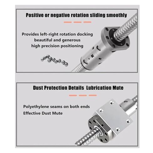 Double nut Ball Screw Control Machine DFU2005 150-1000mm Ball Screw Double Nut Ball Screw Set End Processing Coupler Nut for Stepper Servo Motor(250mm) in Kuwait