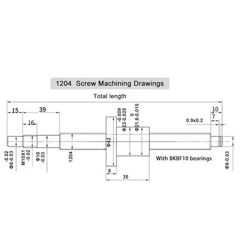 آلة التحكم في الكرة مزدوجة الجوز الجوز الجوز SFU1204 برغي الكرة المدحرج C7 مع 1204 Ball Nut+Nut Housing+BK/BF10 End Support+Coupler (900mm) in Kuwait