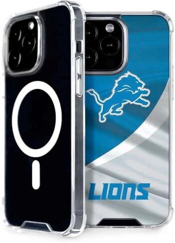 Skinit Phone Case Compatible with MagSafe iPhone 15 Pro Max - Officially Licensed NFL Detroit Lions Design in Saudi Arabia