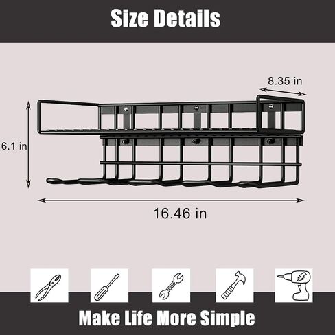 AZERPIAN Tool Organizer Heavy Duty Power Wall Mount for Drill and Cordless Tools Heavy Duty Rack for Garage Organization Workshop Pegboard (1 Layers 4 Slots) in Saudi Arabia