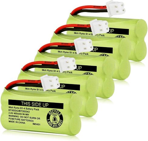 iMah BT183342/BT283342 2.4V 400mAh Ni-MH Battery Pack Compatible for BT166342/BT266342 BT162342/BT262342 2SN-AAA40H-S-X2, 4-Pack in Kuwait