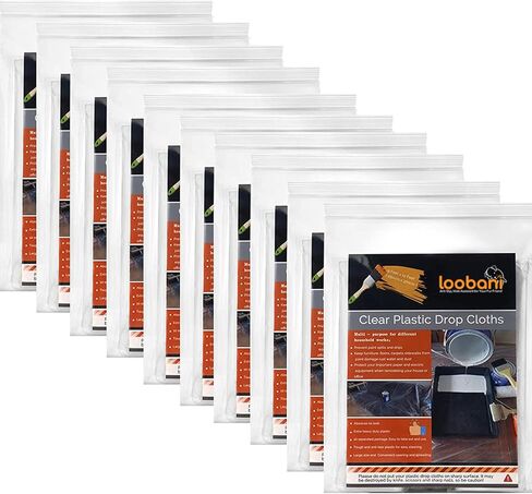 10 Piece Painter Plastic Drop Cloths Sheet,Waterproof Anti-dust Cover,9x12 Feet Disposable Tarp for Painting for Couch/Furniture Cover in Saudi Arabia