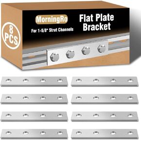 8 Pcs 4 Hole Flat Plate Heavy Duty Connector Bracket for 1/2" Bolt in 1-5/8" Strut Channel Galvanized Steel in Kuwait
