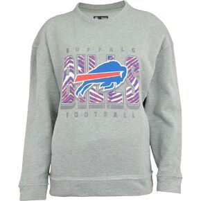 Zubaz NFL Women's Heather Grey Team Name & Logo Crewneck Sweatshirt w/Pockets in Saudi Arabia