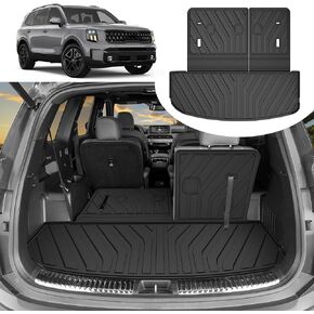 Cargo Liner & Backrest Mat for 2021-2025 Genesis GV80 (Only 5 Seat) : Custom Fit PU Leather Trunk Liner and Backrest Protector - All Weather Waterproof Anti-Slip Easy to Clean Cargo Mat in Kuwait
