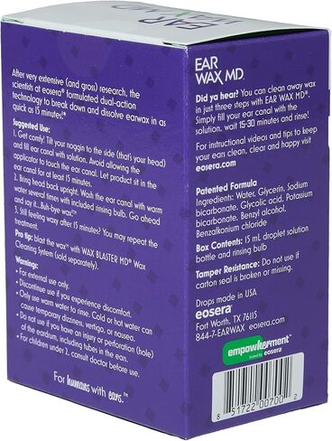 Ear Wax MD® by eosera® – Fast-Acting Ear Wax Removal Drops • Peroxide-Free Formula • Clinically Proven • FSA/HSA Eligible • Safe for Hearing Aid Users • Adults and Kids in Kuwait