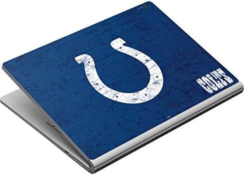 Skinit Decal Laptop Skin Compatible with Surface Book - Officially Licensed NFL Indianapolis Colts Distressed Design in Saudi Arabia