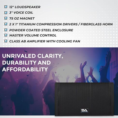 Seismic Audio SAXLP-12A - Powered 12" Line Array Speaker with Dual Compression Drivers in Saudi Arabia