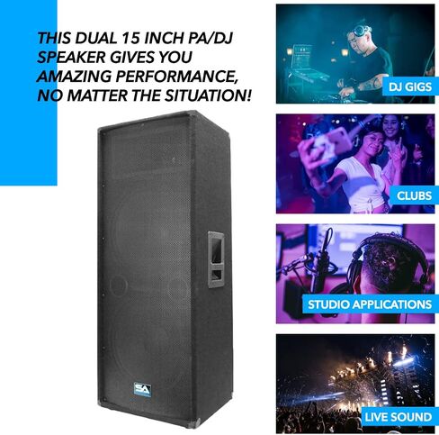 Seismic Audio - Dual 15 Inch PA DJ SPEAKER 700 Watts PRO AUDIO - Band, Bar, Wedding, Church in Saudi Arabia