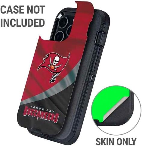 Skinit Skinit Phone Skin متوافق مع Otterbox Defender iPhone 13 Pro - تصميم NFL Tampa Bay Buccaneers رسميًا in Saudi Arabia