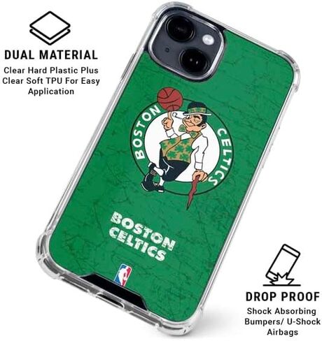 Skinit Clear Phone Case متوافق مع iPhone 15 - NBA Boston Celtics Green Primary Design in Saudi Arabia