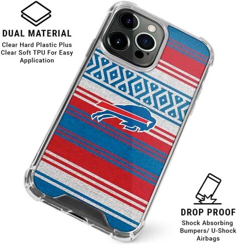 Skinit Clear Phone Case Compatible with iPhone 15 Pro Max - Officially Licensed NFL Buffalo Bills Trailblazer Design in Saudi Arabia