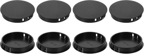 uxcell 4Pcs Plastic Hole Plugs, 55mm(2-3/16") Flush Type Panel Plugs, Round Snap Knockout Locking Plugs for Furniture Insert End Caps Panels, Black in Saudi Arabia