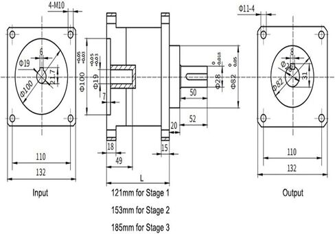 Speed Reducer Speed Reducer 64:1 96:1 144:1 216:1 130mm Planetary Gearbox 200N.m for 130 Stepper Motor Nema 52(144 to 1) in Saudi Arabia
