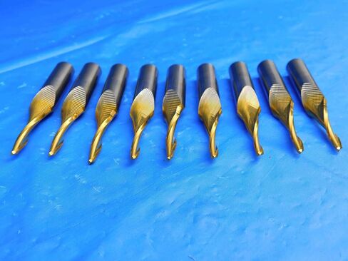 9 PCS Fullerton Tool Carbide Tin Canated End Coated Mills حوالي 2.5 مم-9.4 مم O.D. - BR2007BY2 in Saudi Arabia