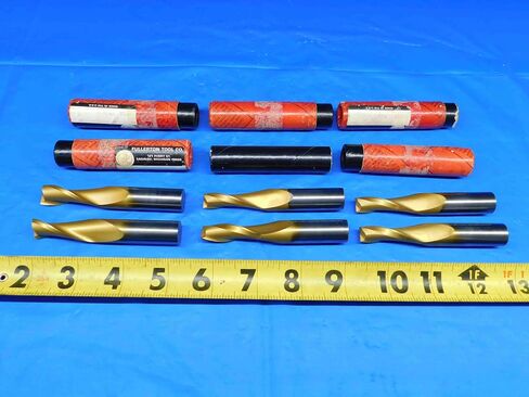6 PCS Fullerton Tool TIN Coated Carbide 9/16" Large O.D. Tapered END Mills .5625 - BR2006BY2 in Saudi Arabia