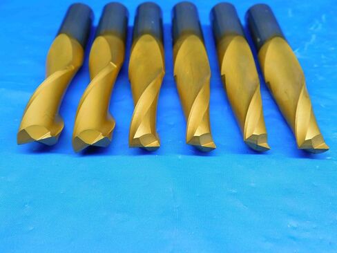 6 PCS Fullerton Tool TIN Coated Carbide 9/16" Large O.D. Tapered END Mills .5625 - BR2006BY2 in Saudi Arabia