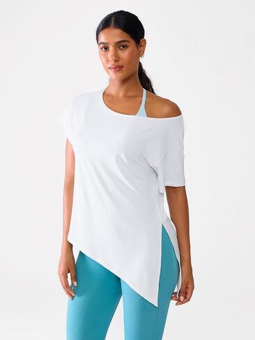 Moisture Wicking Oversized Off The Shoulder Drop Shoulder Tops for Women Short Sleeves Yoga Workout Tee Shirts Tshirt in Kuwait
