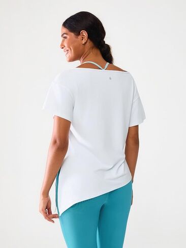 Moisture Wicking Oversized Off The Shoulder Drop Shoulder Tops for Women Short Sleeves Yoga Workout Tee Shirts Tshirt in Kuwait