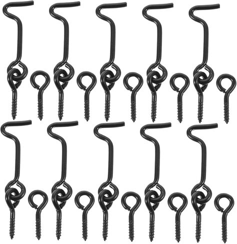 LIFKOME 10pairs Durable Door Swivel Hook Latches with Screws Easy Installation for Gates and Doors Secure Hook and Eye Locking Mechanism in Saudi Arabia