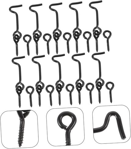 LIFKOME 10pairs Durable Door Swivel Hook Latches with Screws Easy Installation for Gates and Doors Secure Hook and Eye Locking Mechanism in Saudi Arabia